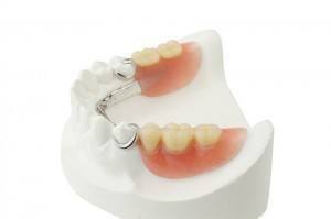 Denture with clipping path on white background.